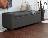 Prime Furniture - Ashley Furniture - Cortwell Storage Bench - Storage Bench / Gray / 54"W x 18"D x 18"H - A3000224